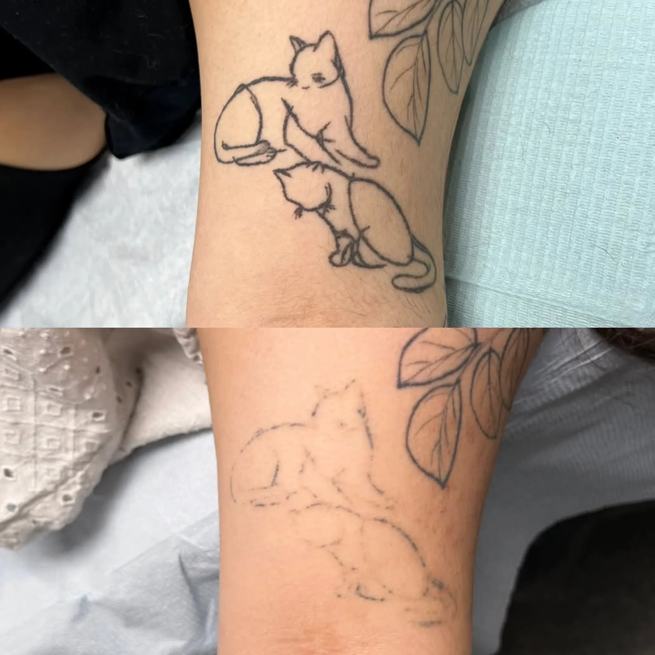 clean towel drying treated tattoo skin