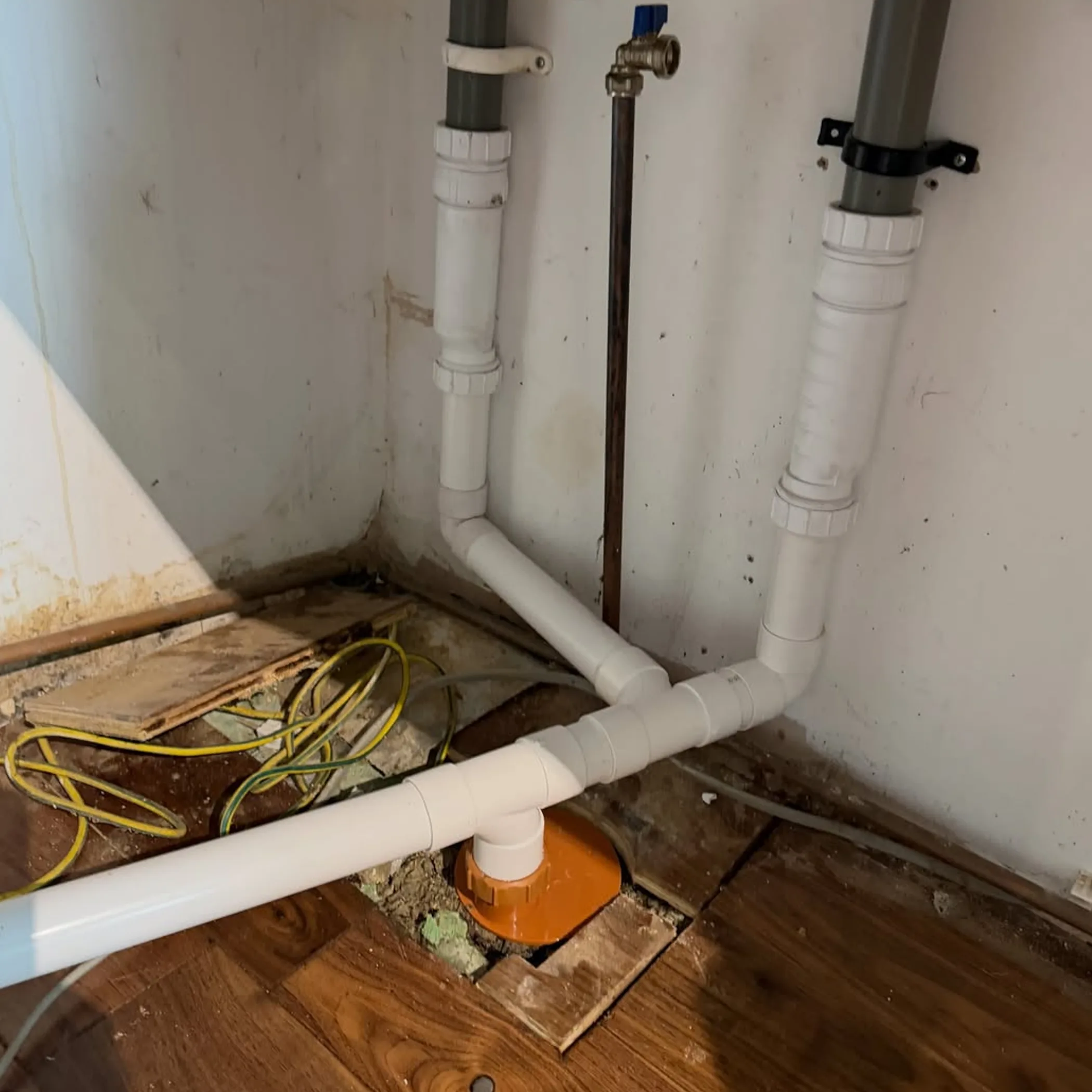 faulty waste pipework and drainage connections