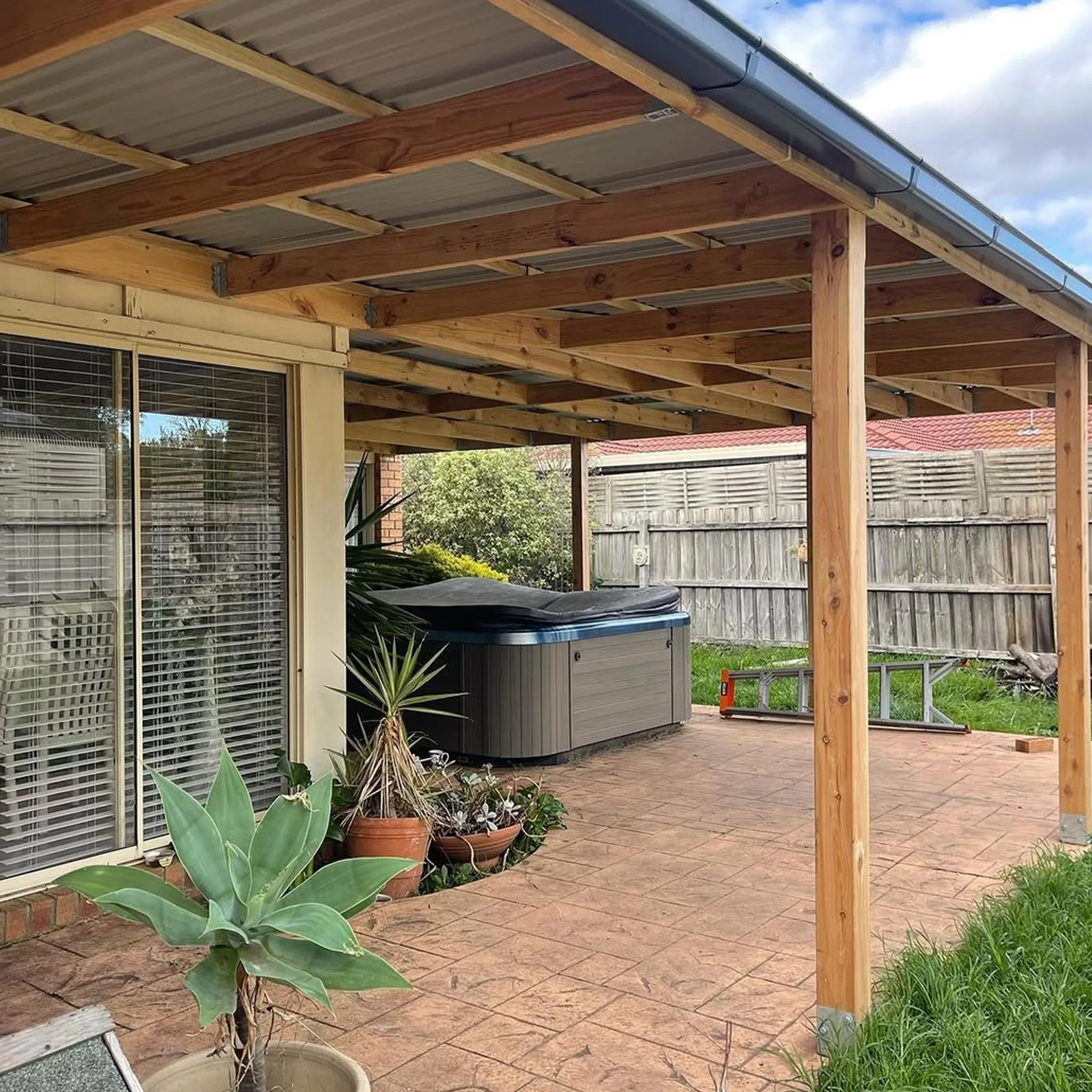 australian-style pergola outdoor living area