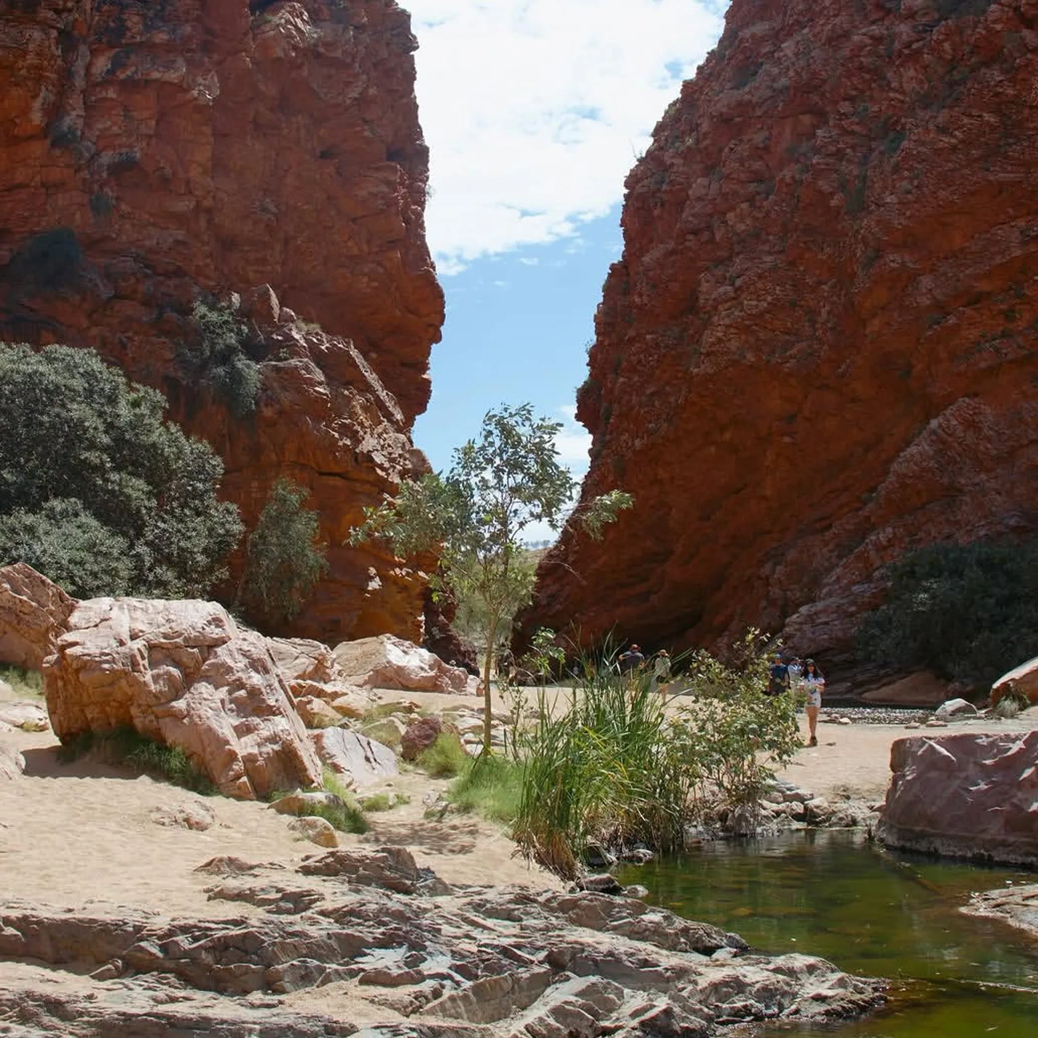 hikers on west macdonnell trail