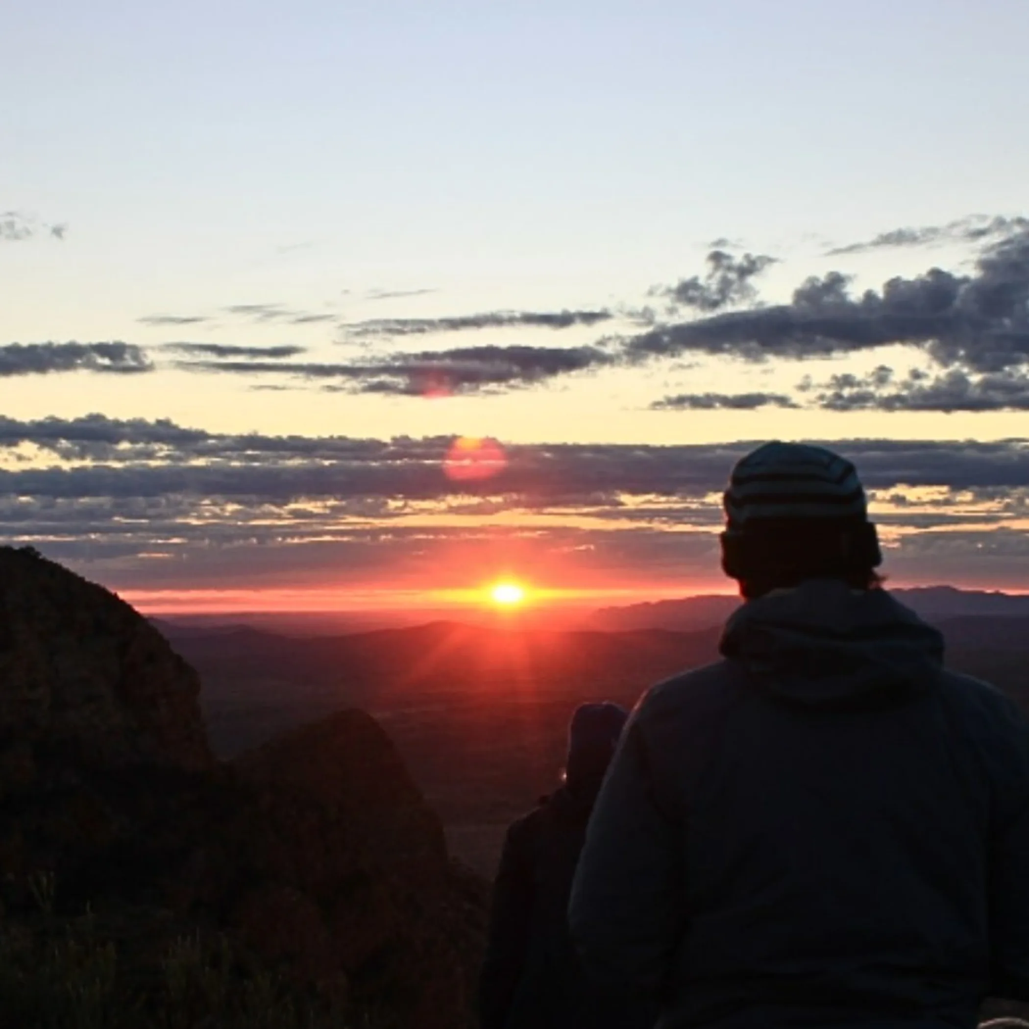 larapinta trail hiking at sunrise