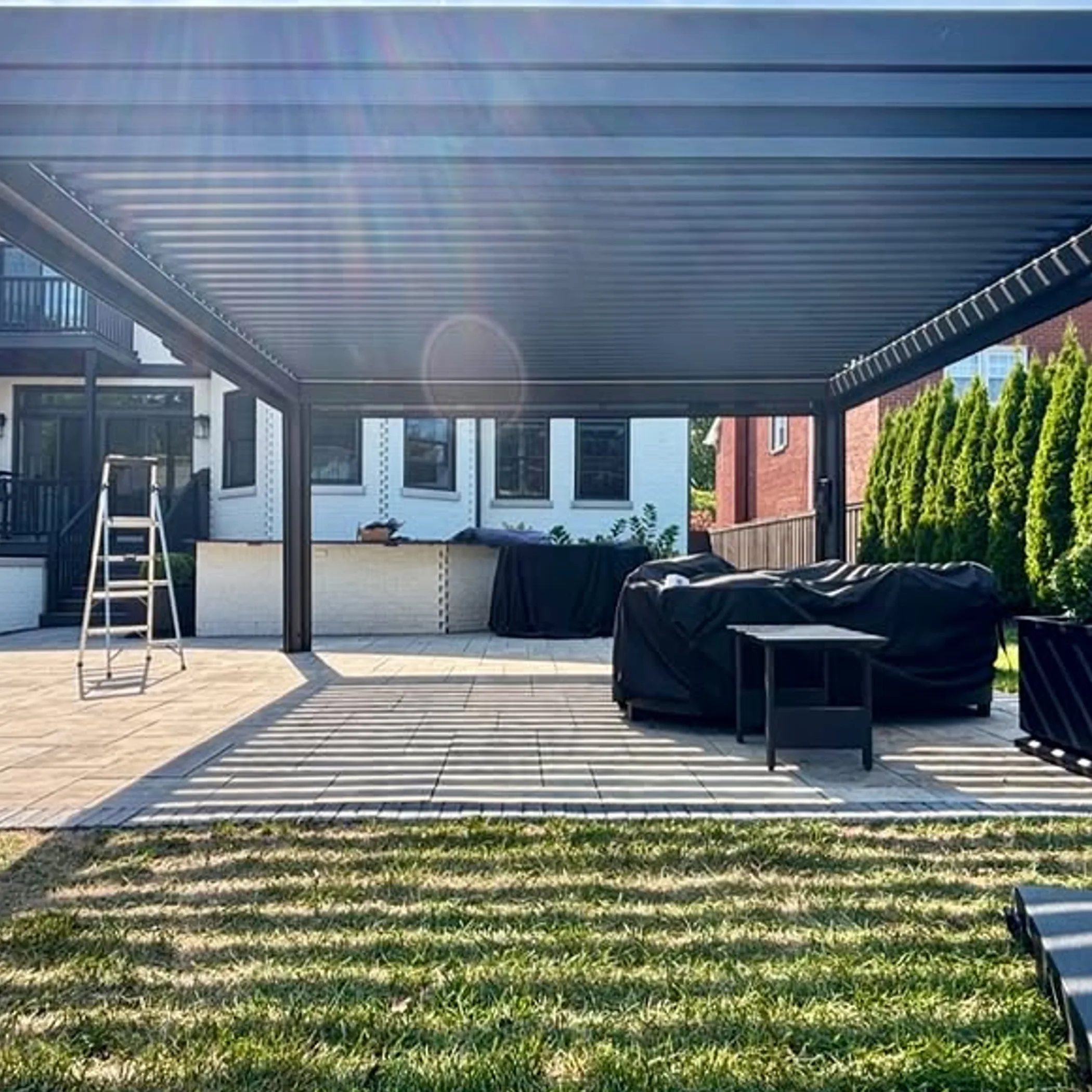 pergola enhancing outdoor living zone