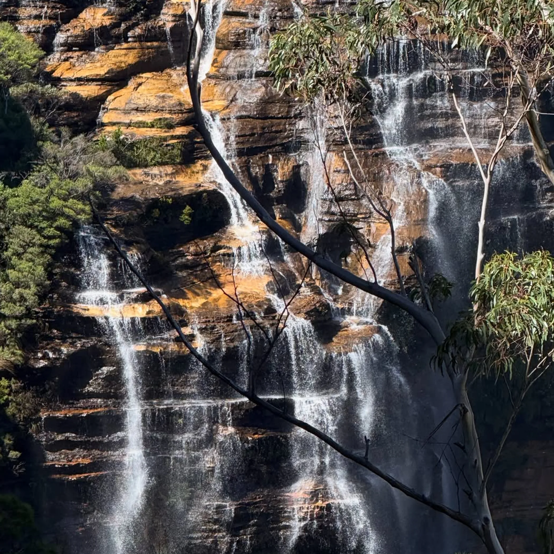 blue mountains waterfall photograph